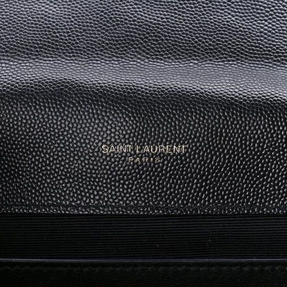Saint Laurent Grain De Poudre Textured Mixed Matelasse Triquilt Medium Monogram Satchel Black 6 of 11