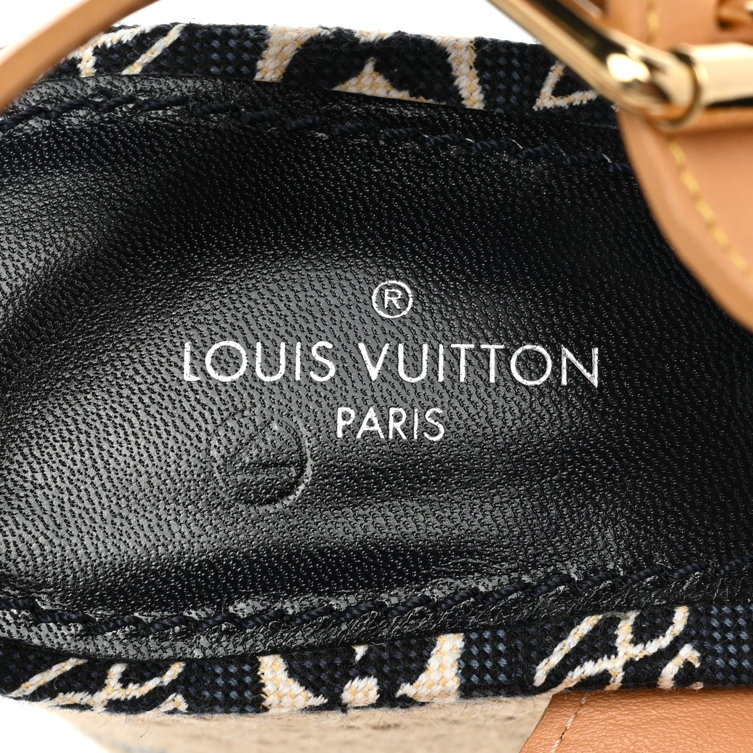 Louis Vuitton Jacquard Calfskin Since 1854 Boundary Wedge Sandals 39 Blue 8 of 11