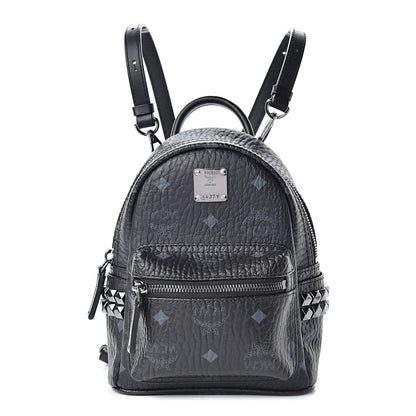 MCM Visetos Studded X-Mini Bebe Boo Backpack Black 1 of 10