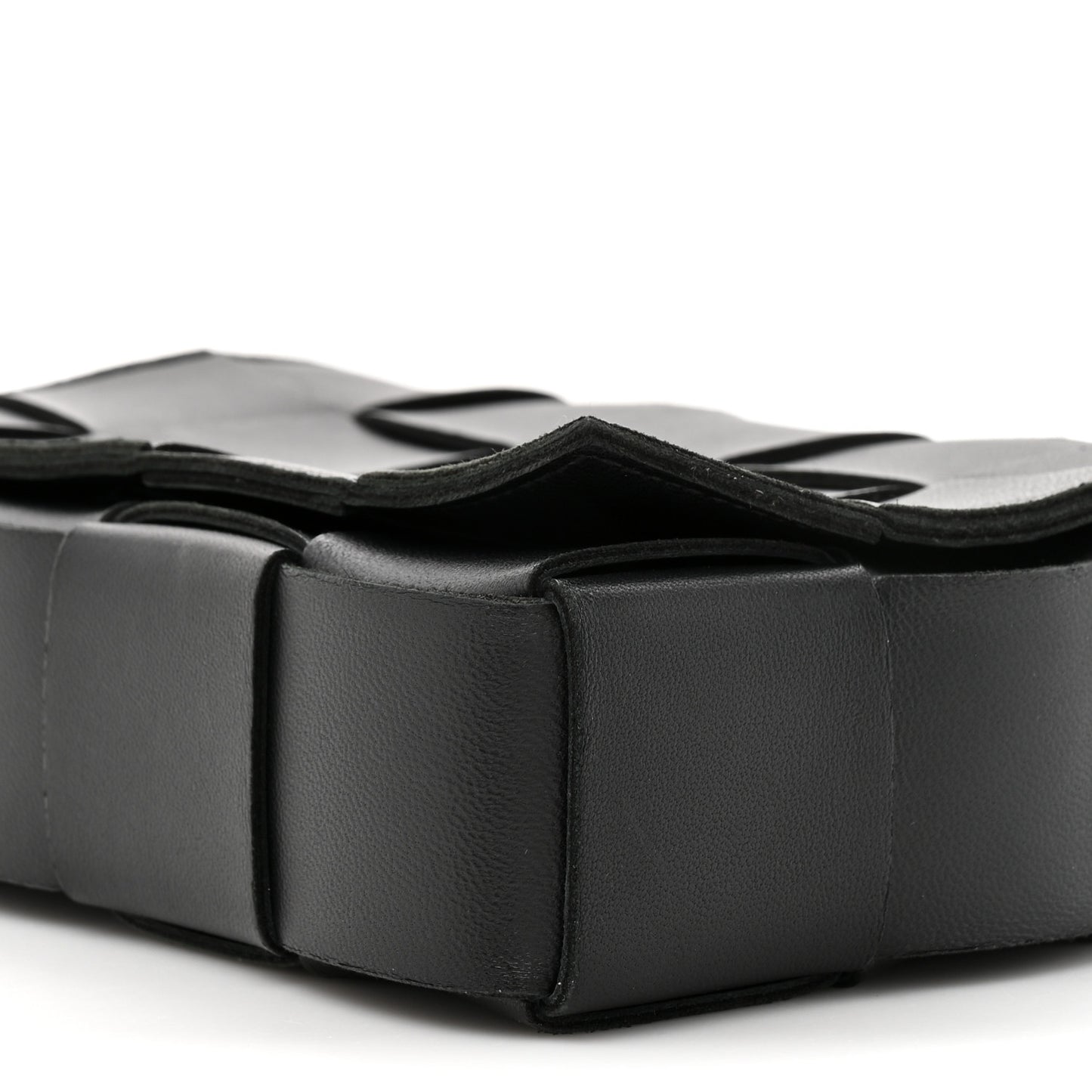 Lambskin Maxi Intrecciato Cassette Crossbody Bag Black