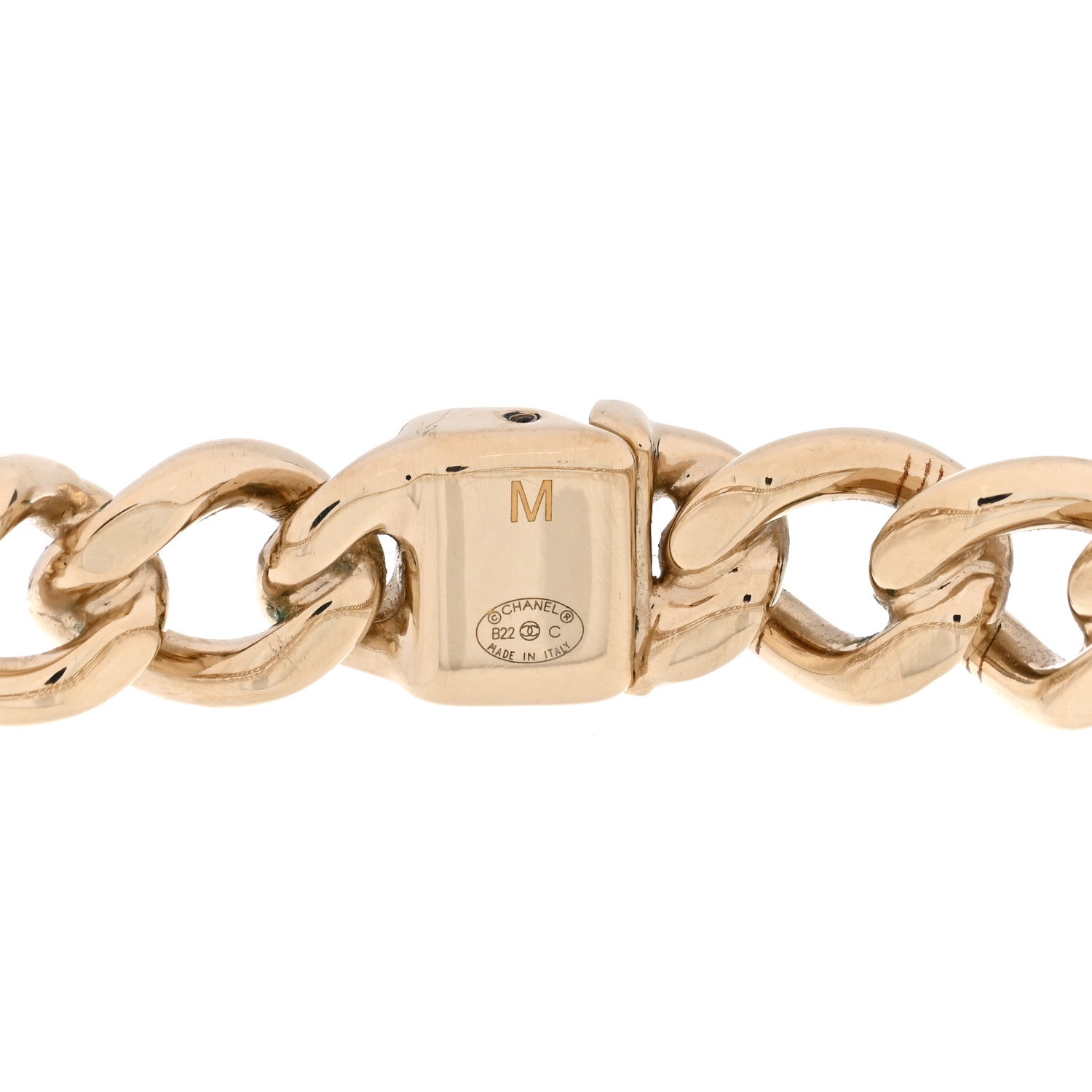 Chanel Metal CC Chain Link Choker Necklace M Gold 3 of 3