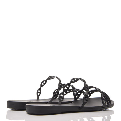 Hermes Rubber Chaine d'Ancre Rivage Sandals 38 Black 4 of 8