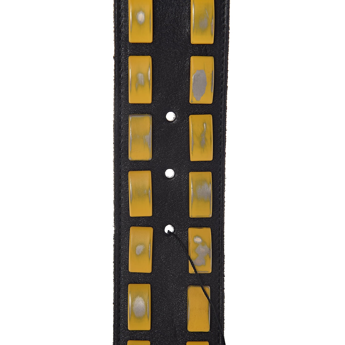 Metal Tiger Head Studded Belt 80 32 Yellow Black