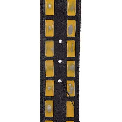Gucci Metal Tiger Head Studded Belt 80 32 Yellow Black 5 of 7
