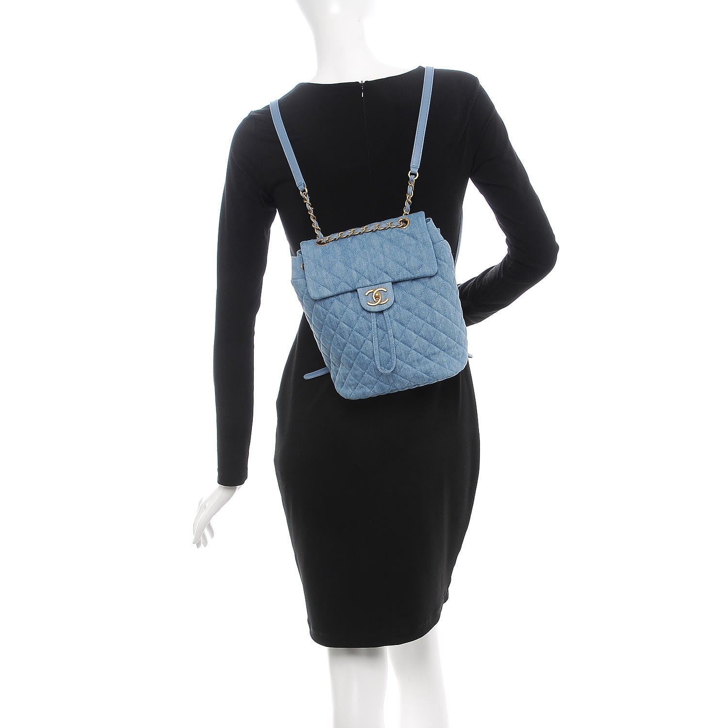Chanel Washed Denim Quilted Small Urban Spirit Backpack Light Blue 2 of 12