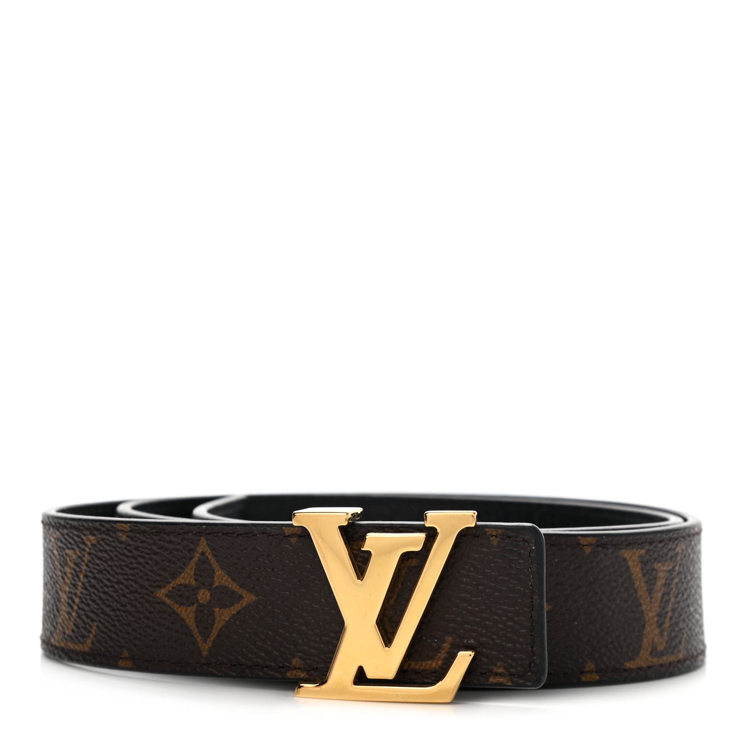 Louis Vuitton Calfskin Monogram 30mm LV Initiales Reversible Belt 85 34 Black 1 of 5