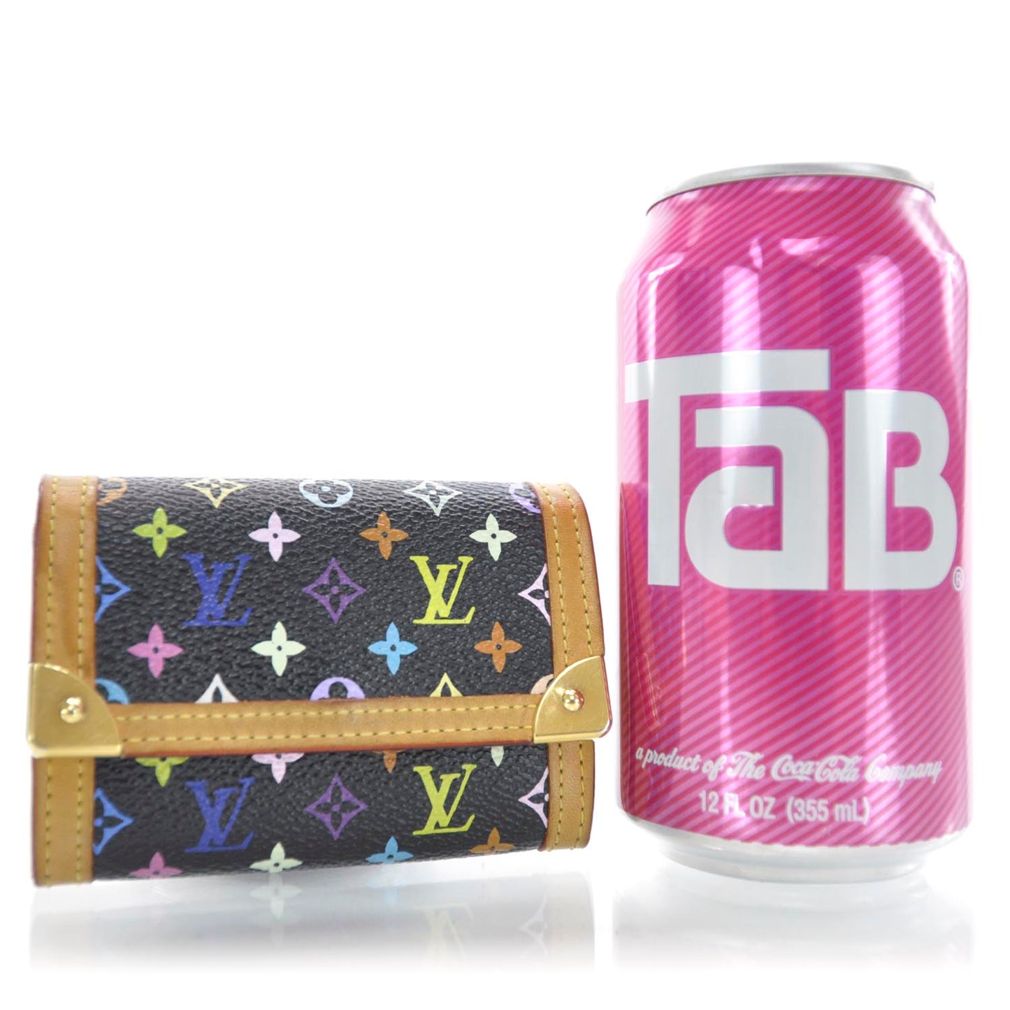 Monogram Multicolor Porte-Monnaie Plat Coin Purse Black