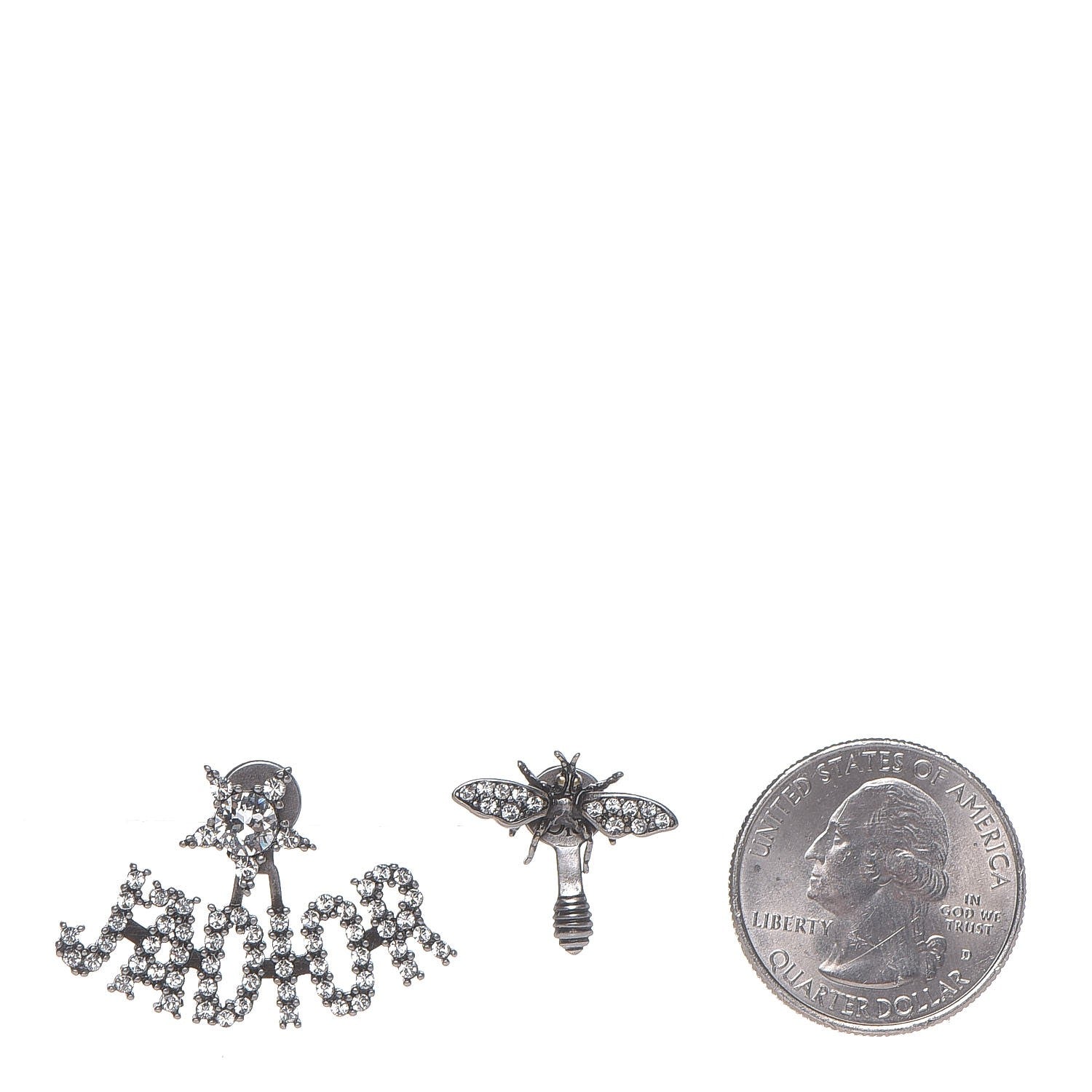 Christian Dior Palladium Crystal J'adior Earrings 2 of 3