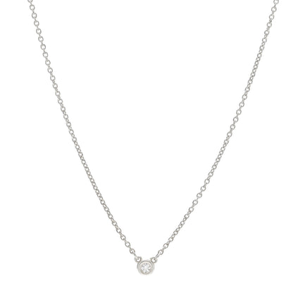 Tiffany Sterling Silver Diamond .03ct Elsa Peretti Diamonds by the Yard Pendant Necklace 1 of 6