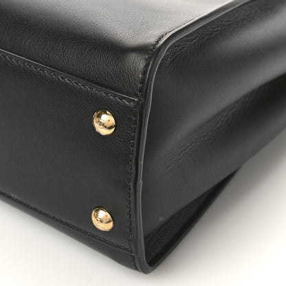 Fendi Vitello Seta Canvas FF Embroidered Medium Peekaboo Iconic Satchel Black Rosa Quarzo 8 of 8