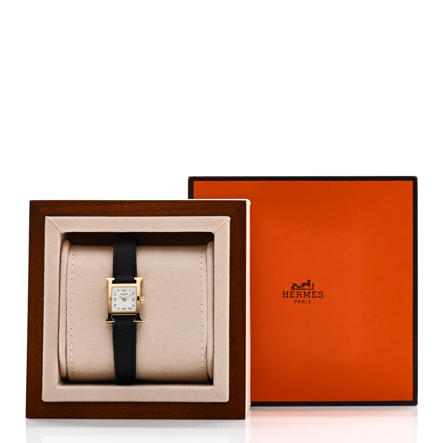 Hermes Stainless Steel Epsom 17.2mm Heure H Hour Quartz Watch Noir 5 of 5