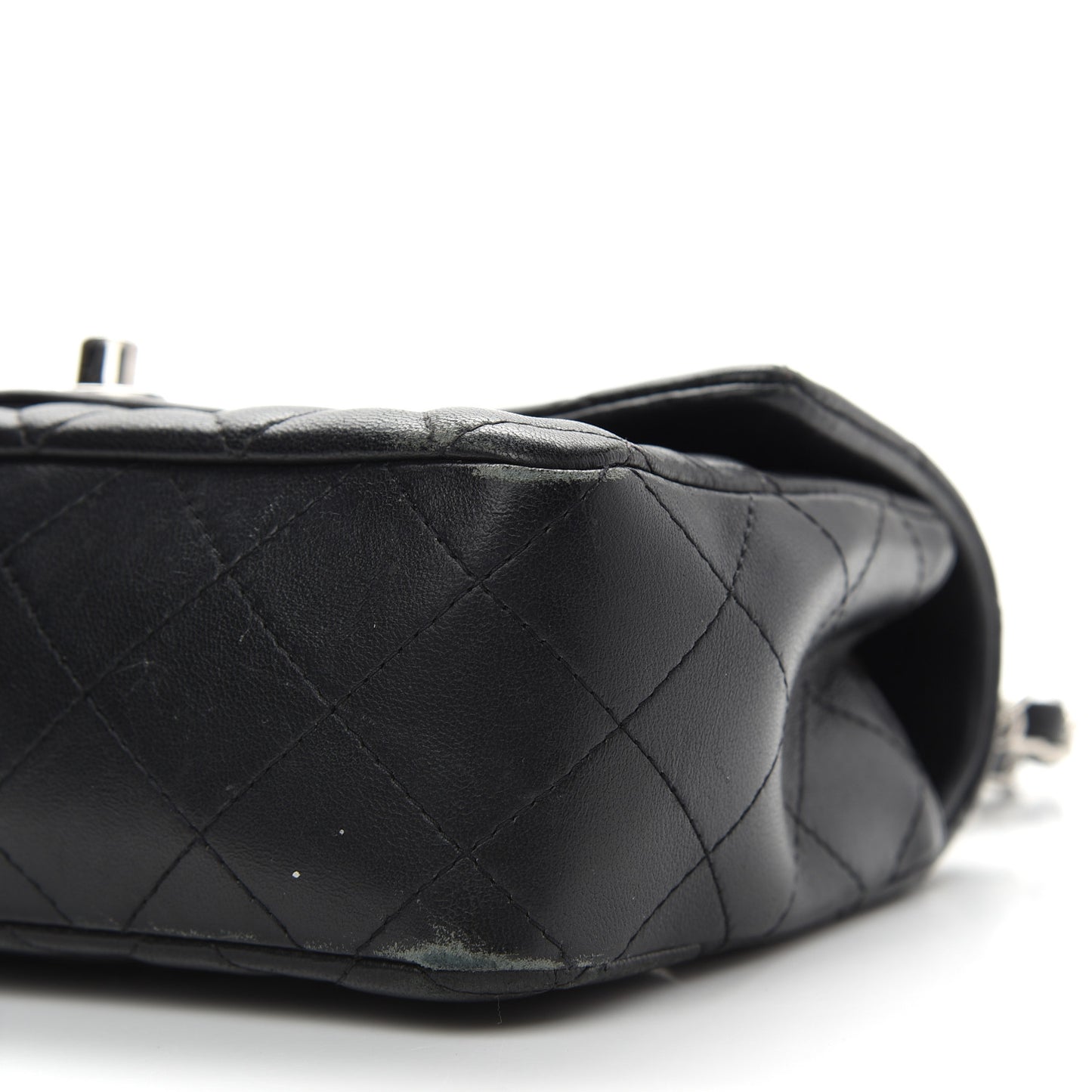Lambskin Quilted Mini Rectangular Flap Black