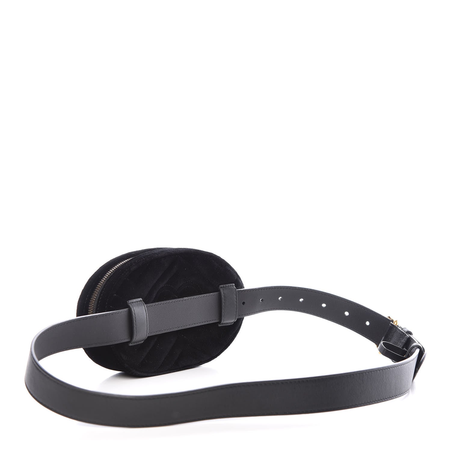 Gucci Velvet Matelasse Crystal Star GG Marmont Belt Bag 95 38 Black 3 of 9