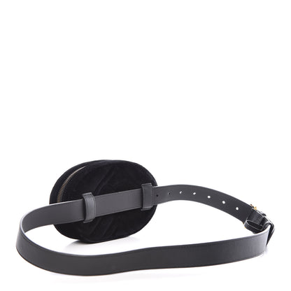 Gucci Velvet Matelasse Crystal Star GG Marmont Belt Bag 95 38 Black 3 of 9