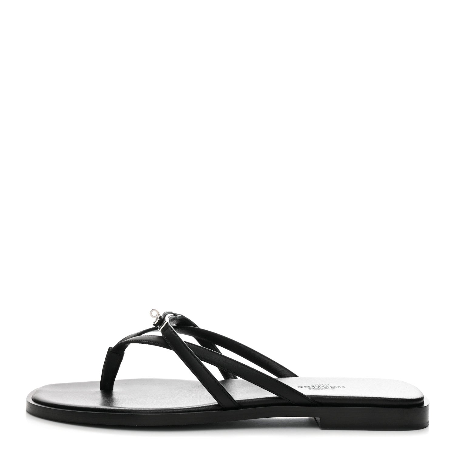 Hermes Calfskin Miss Sandals 38 Black 1 of 8