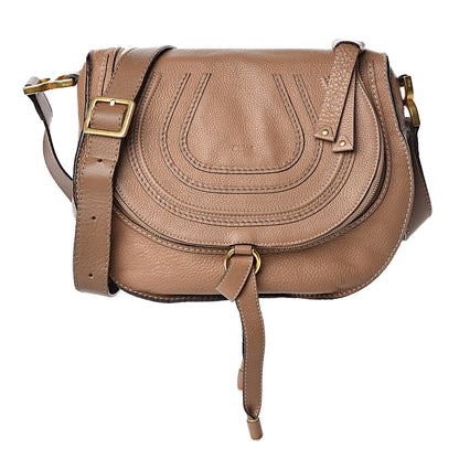 Chloe Calfskin Medium Marcie Round Zip Crossbody Bag Nut 1 of 10