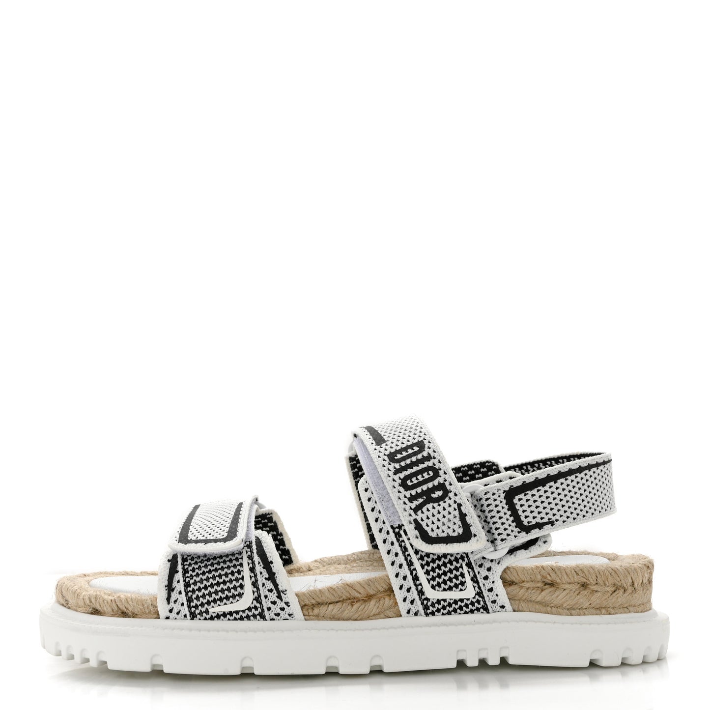 Technical Knit Jute Dioract 10mm Sandals 37.5 White Black
