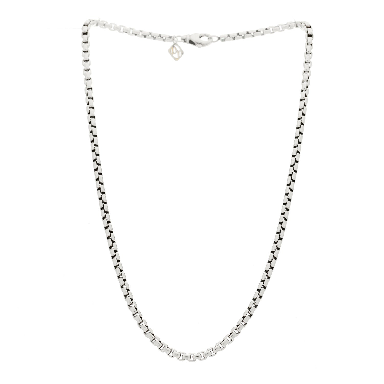David Yurman Sterling Silver 14K Yellow Gold 3.6mm Box Chain Necklace 16" 3 of 5