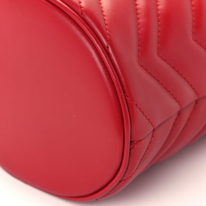 Gucci Calfskin Matelasse Mini GG Marmont 2.0 Bucket Bag Hibiscus Red 9 of 10