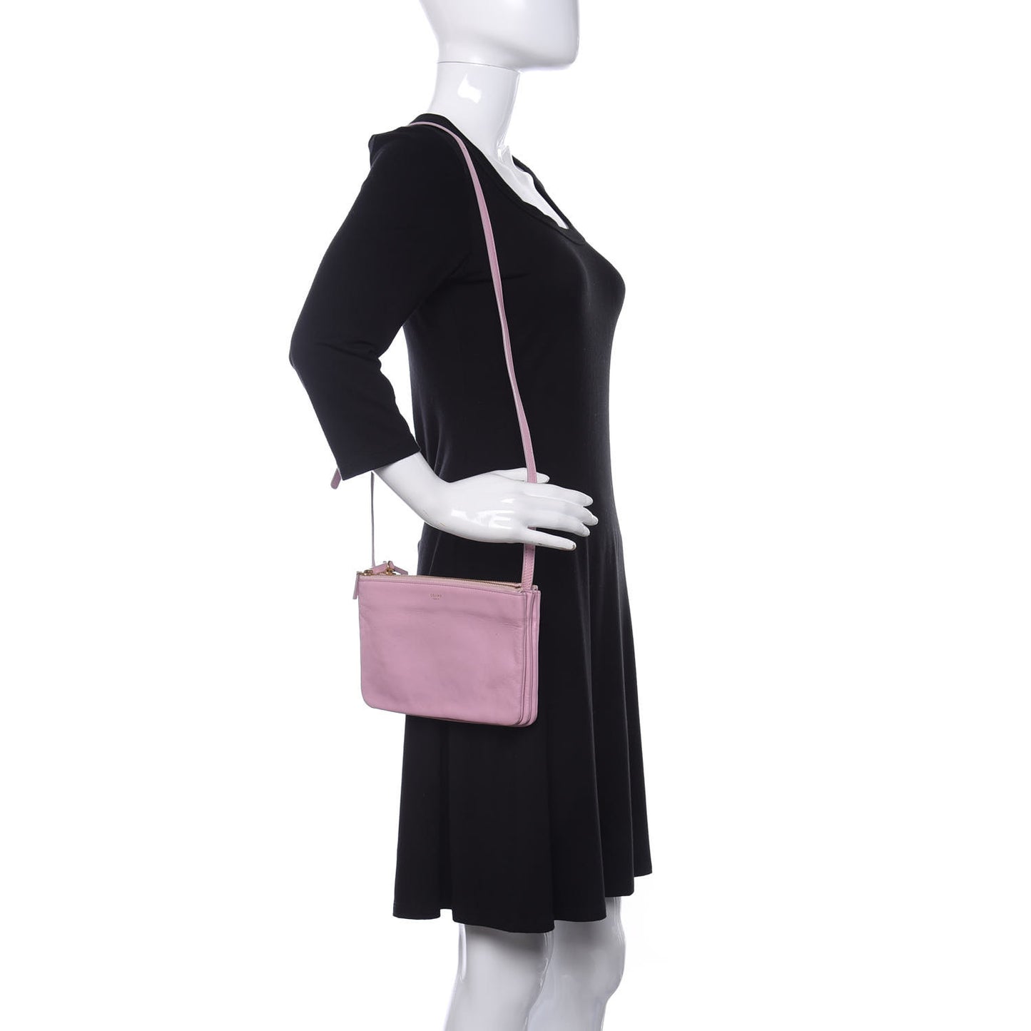 Lambskin Small Trio Crossbody Bag Pink