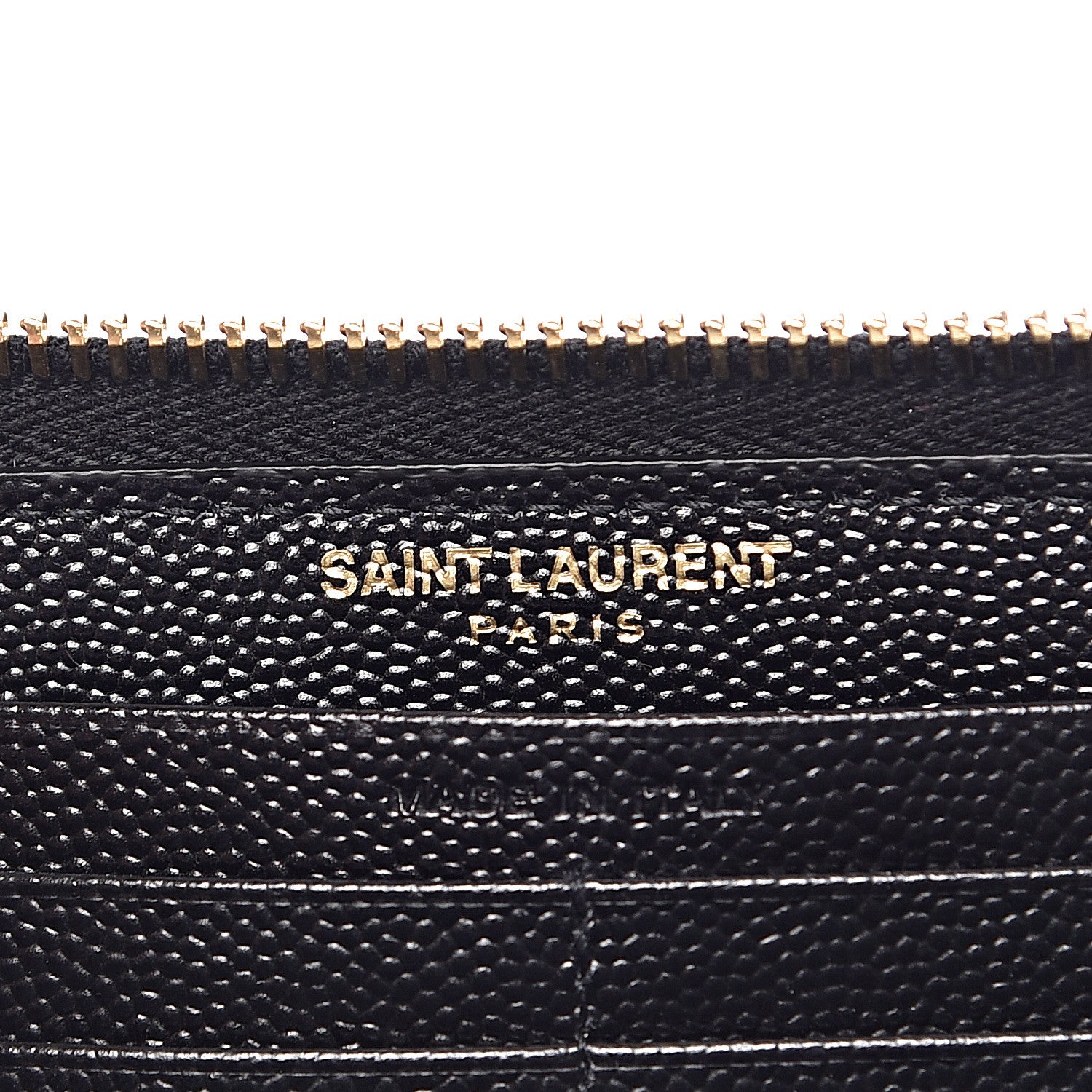 Saint Laurent Grain De Poudre Matelasse Chevron Monogram Zip Around Wallet Black 6 of 9