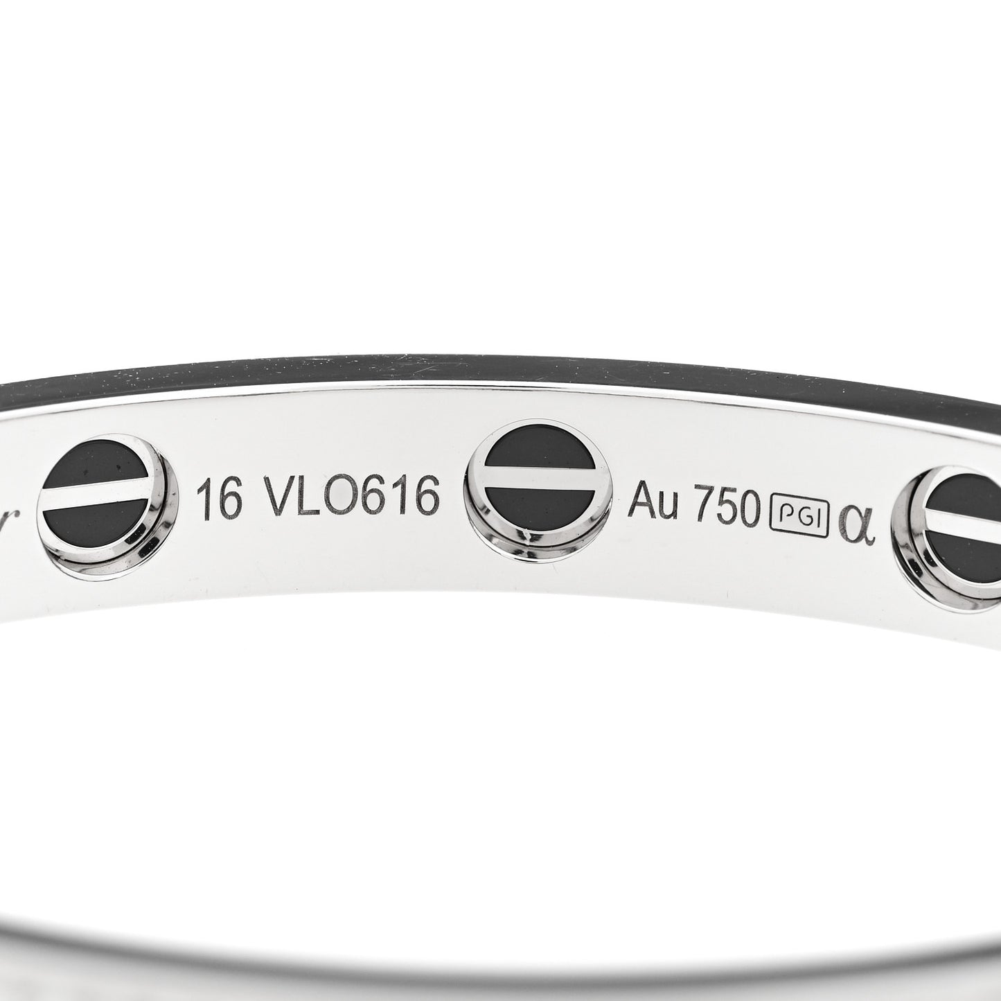 18K White Gold Diamond Ceramic LOVE Paved Bracelet 16