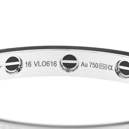 Cartier 18K White Gold Diamond Ceramic LOVE Paved Bracelet 16 4 of 7