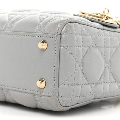 Christian Dior Metallic Lambskin Cannage Mini Lady Dior Grey 8 of 16