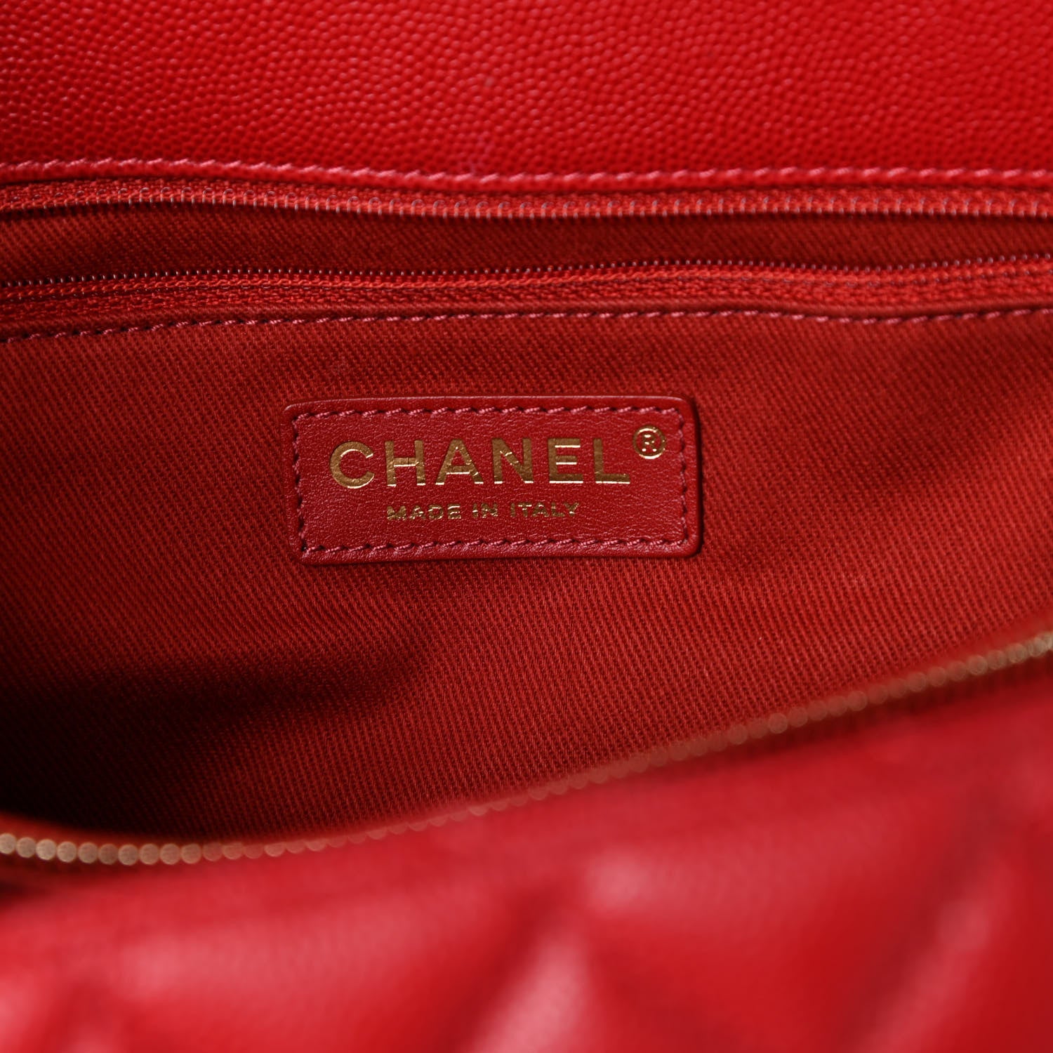 Chanel Caviar Quilted Medium Coco Handle Flap Red 6 of 10