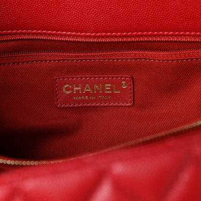 Chanel Caviar Quilted Medium Coco Handle Flap Red 6 of 10