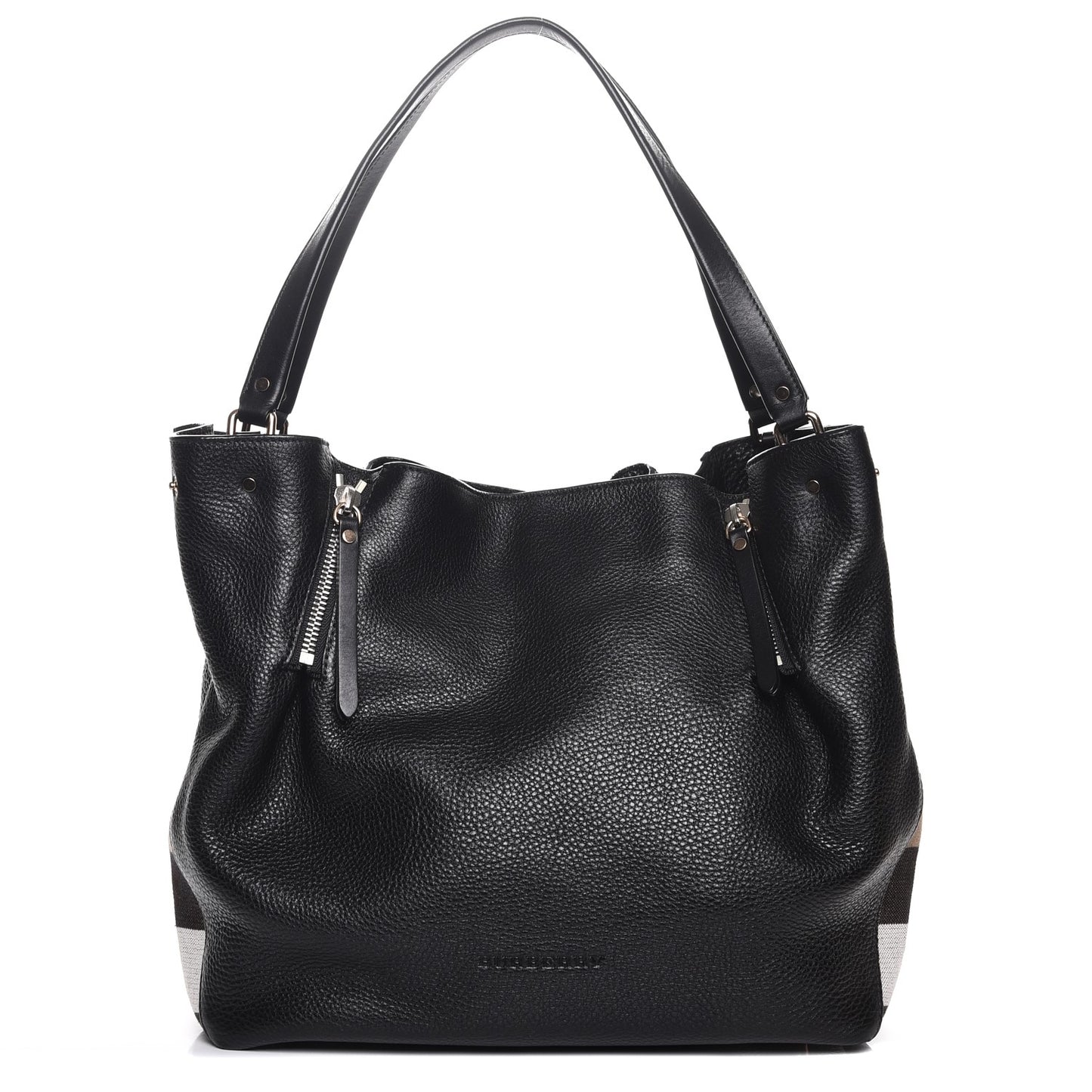 Grainy Calfskin House Check Medium Maidstone Black