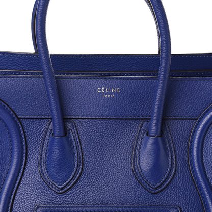 Celine Drummed Calfskin Micro Luggage Indigo 10 of 10