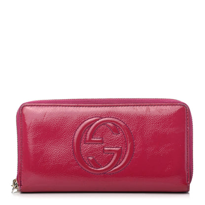 Gucci Patent Soho Zip Around Wallet Bright Bougainvillea 1 of 4