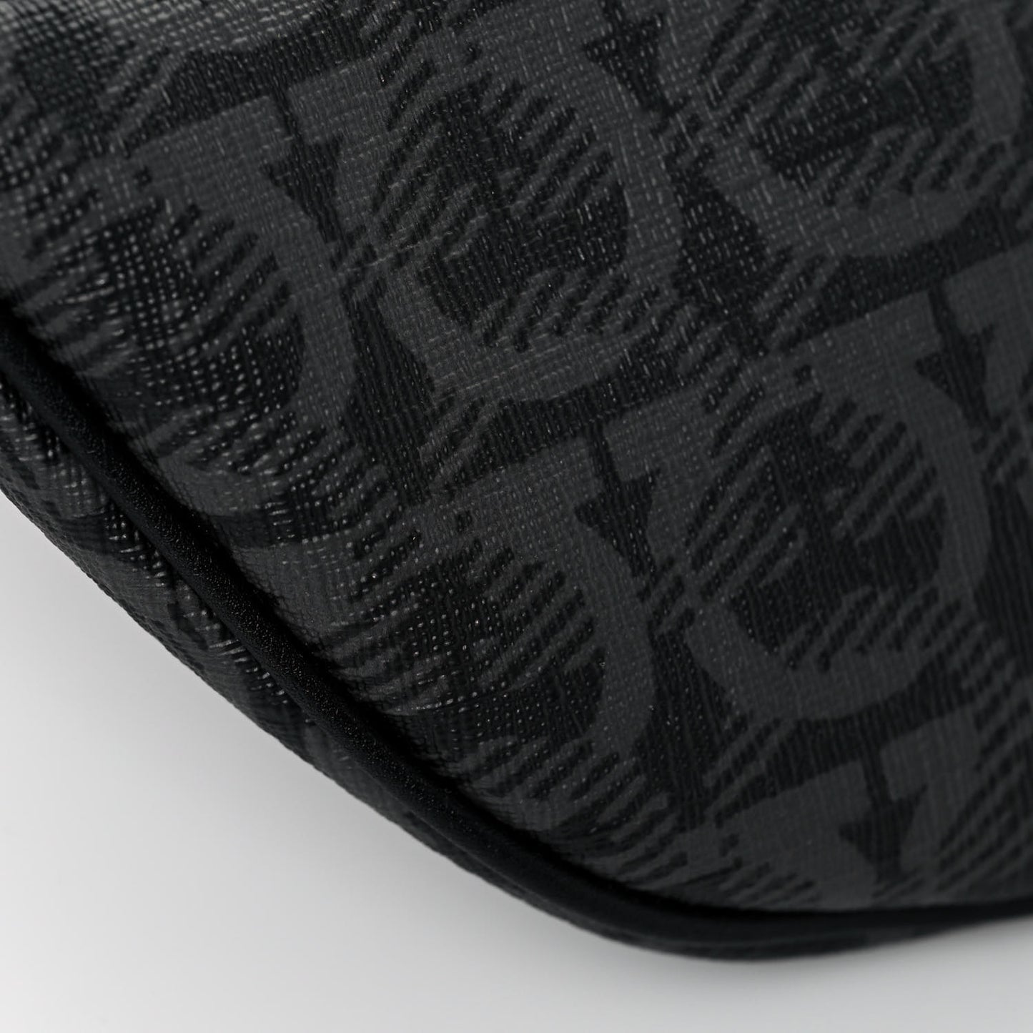 Gancini Monogram Calfskin Waist Bag Black Grey