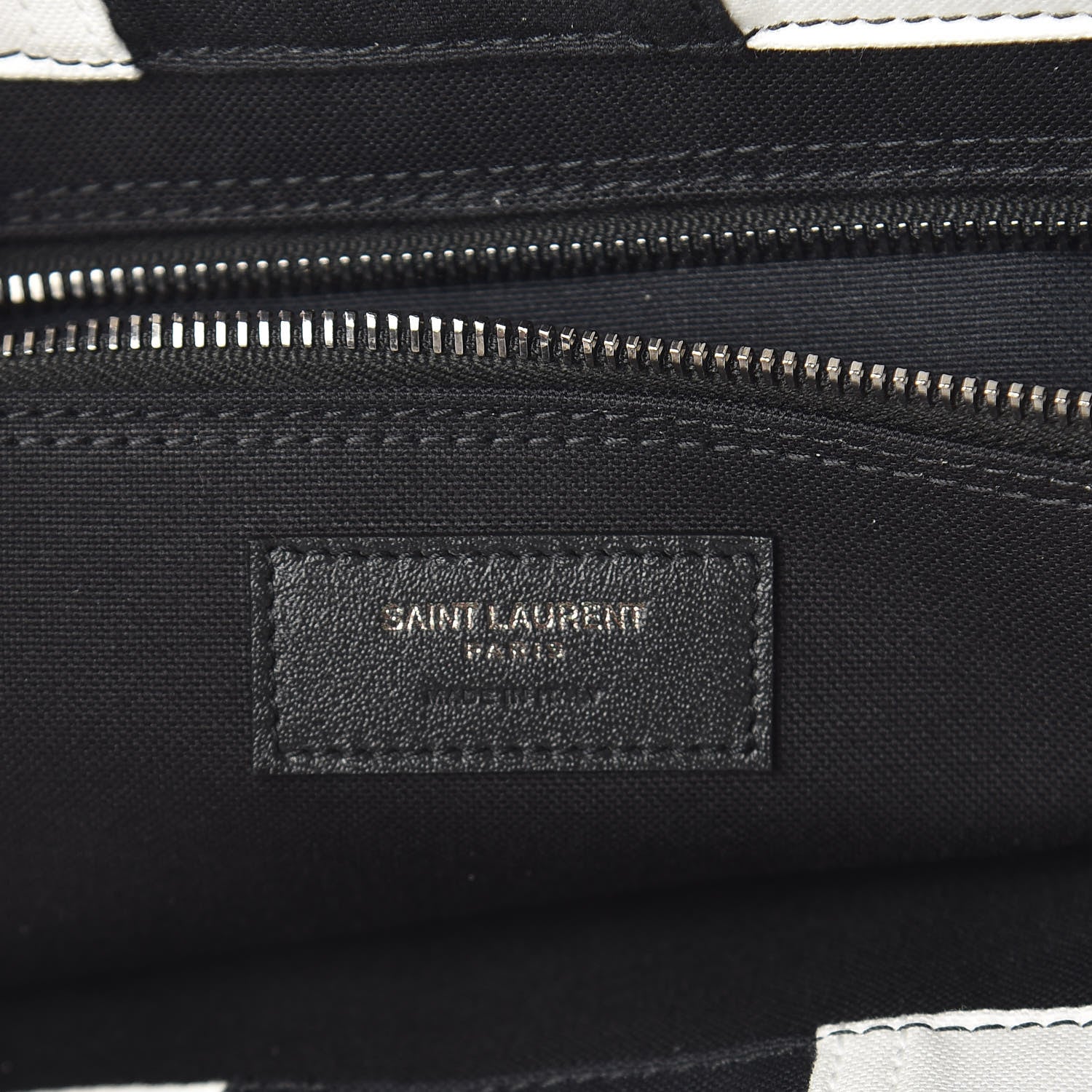 Saint Laurent Canvas Noe Tote Black White 6 of 11