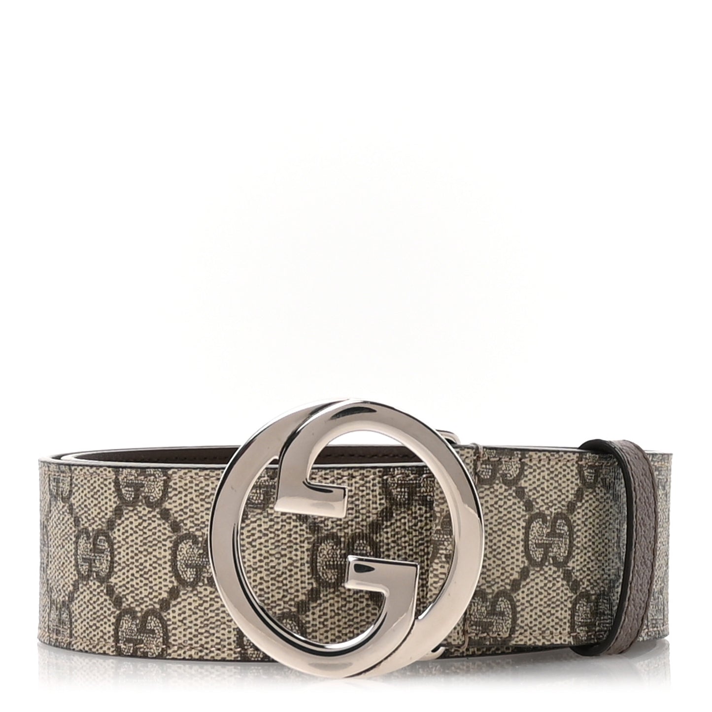 GG Supreme Monogram Textured Dollar Calfskin Blondie 40mm Belt 85 34 Beige Ebony New Acero