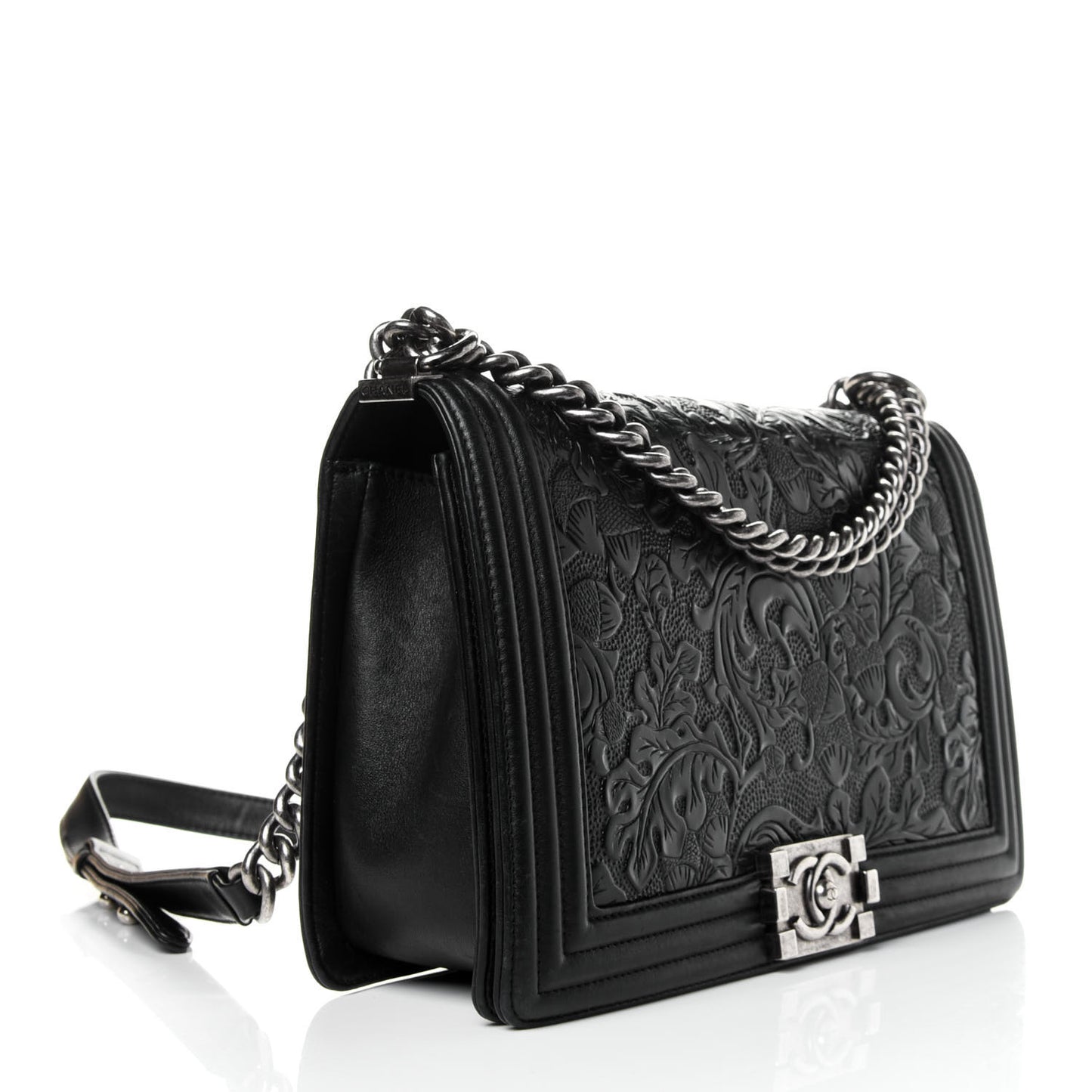 Calfskin Embossed New Medium Cordoba Boy Flap Black