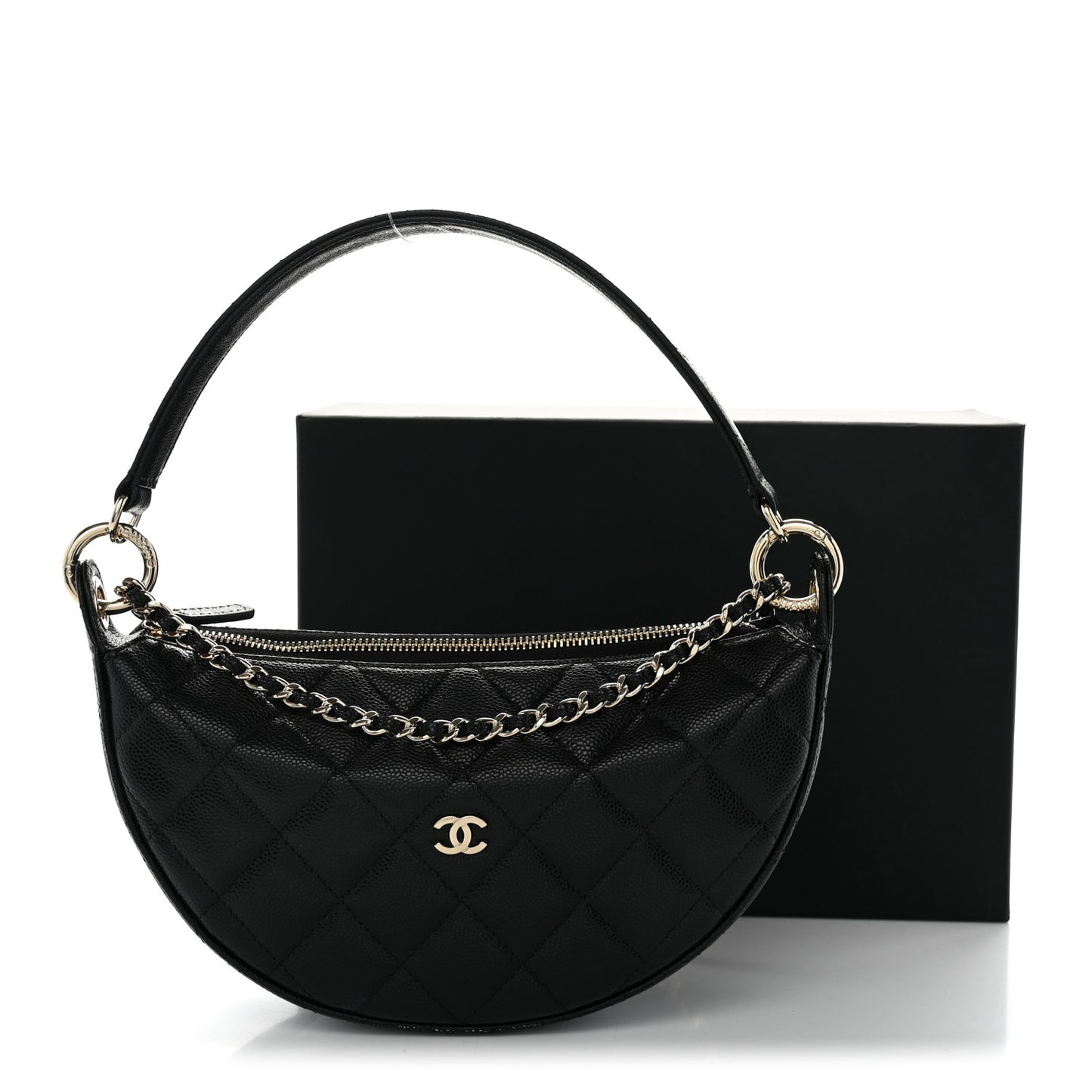 Caviar Quilted Other Shape With Chain Black