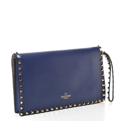 Valentino Garavani Nappa Rockstud Wristlet Clutch Blue China 3 of 10