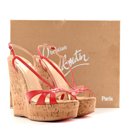 Christian Louboutin Kid Cork Zeppa Wedgy Lady 140 Wedges 37 Corazon 9 of 9