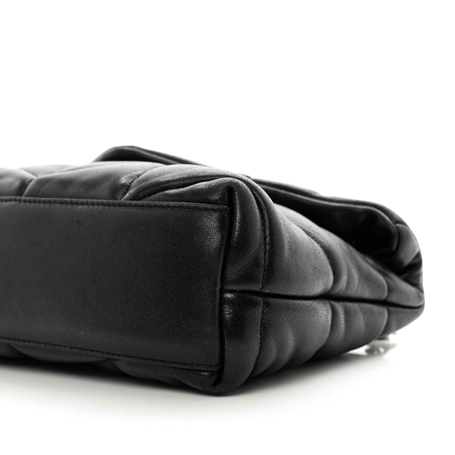 Saint Laurent Lambskin Quilted Toy Loulou Puffer Monogram Chain Satchel Black 10 of 10