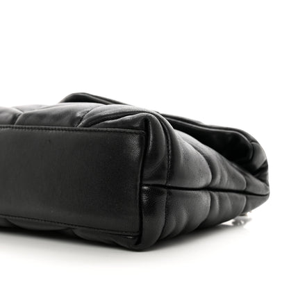 Saint Laurent Lambskin Quilted Toy Loulou Puffer Monogram Chain Satchel Black 10 of 10