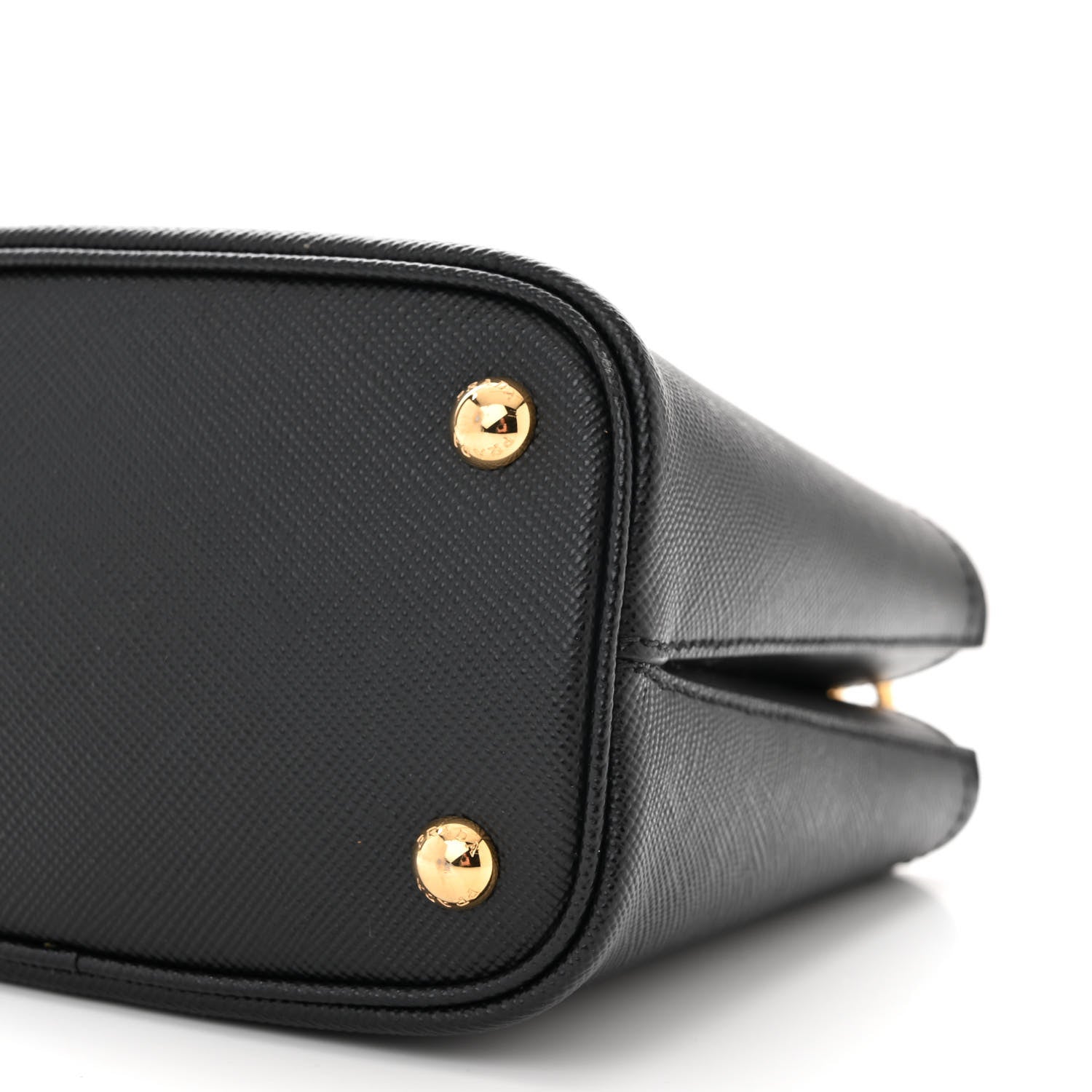 Prada Saffiano Cuir Small Panier Bucket Bag Black Fuoco 9 of 9