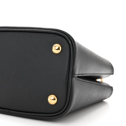 Prada Saffiano Cuir Small Panier Bucket Bag Black Fuoco 9 of 9