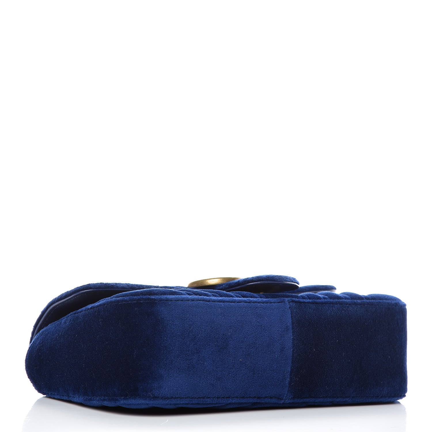 Gucci Velvet Matelasse Mini GG Marmont Shoulder Bag Cobalt Blue 4 of 9