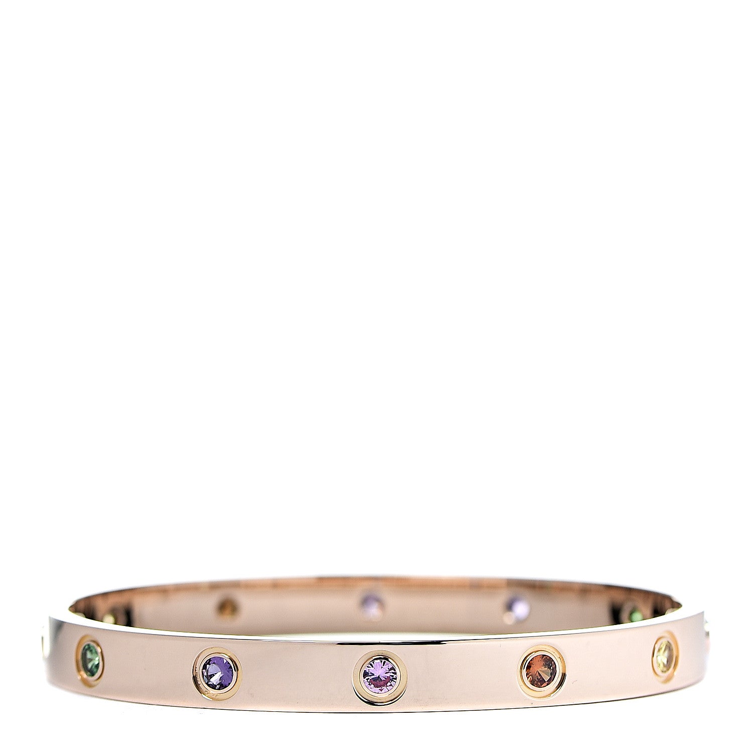 Cartier 18K Pink Gold Sapphire Garnet Amethyst LOVE Bracelet 16 2 of 7