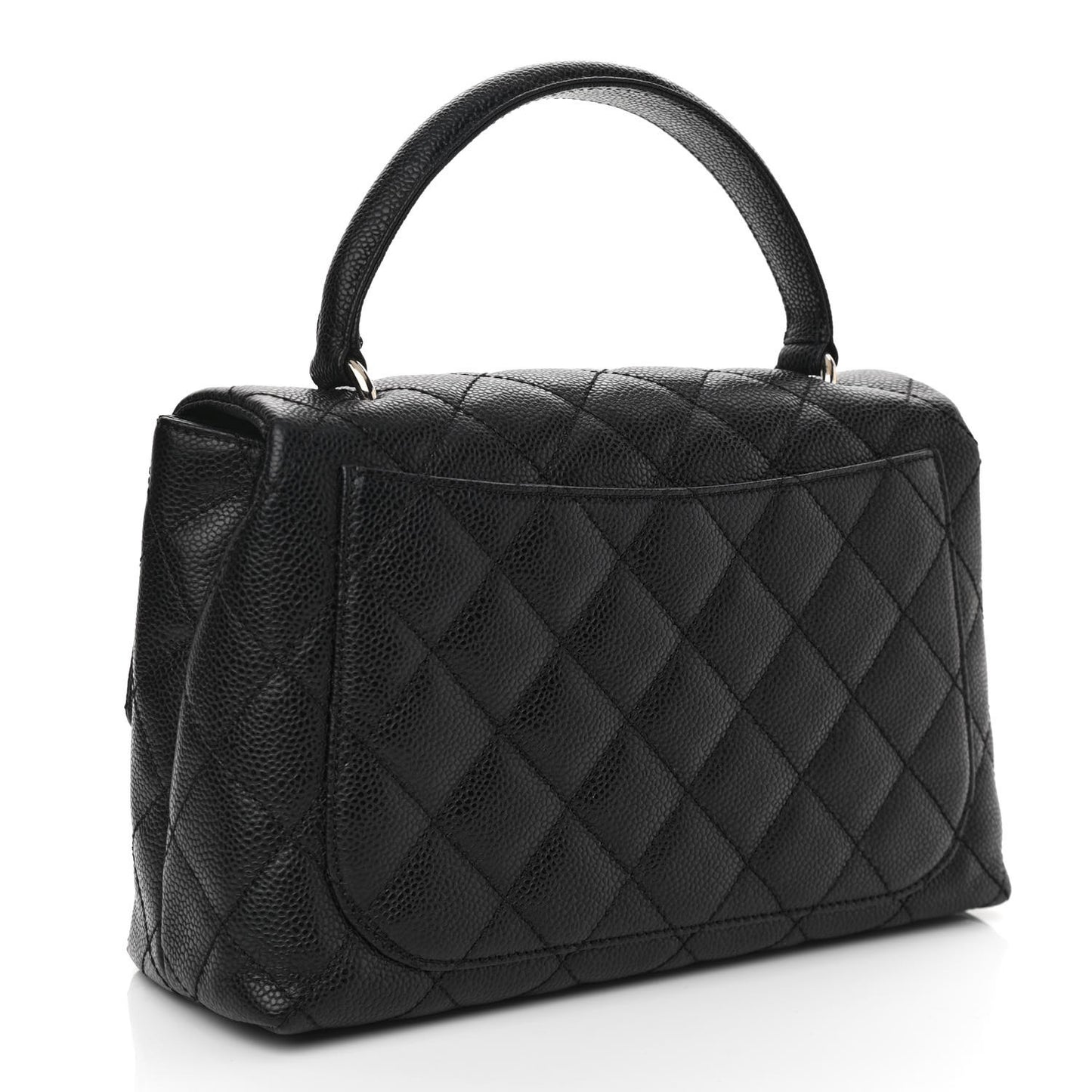 Caviar Quilted Medium Kelly Flap Bag Black