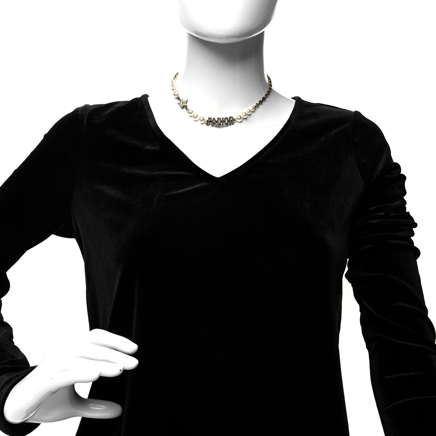 Metal Pearl Crystal J'Adior Choker Necklace Antique Gold