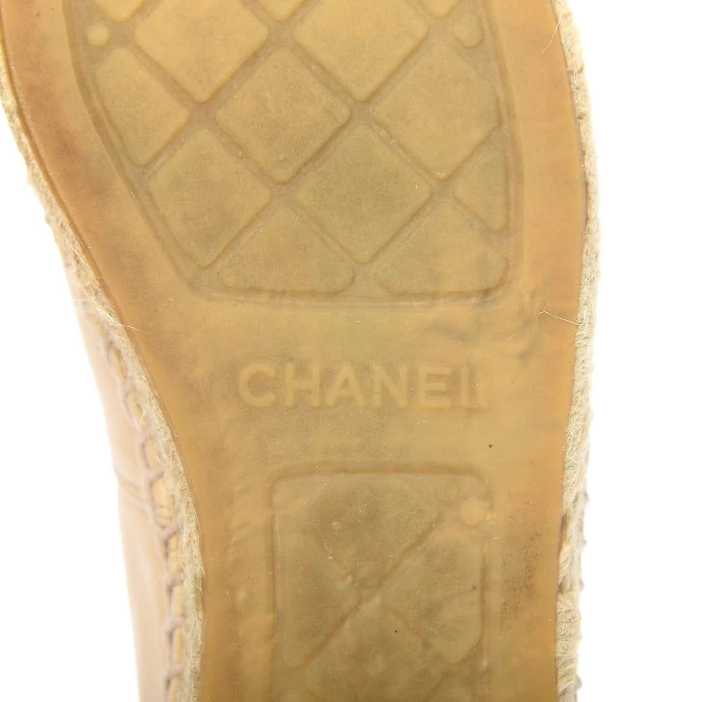 Lambskin CC Espadrilles 36 Beige Black