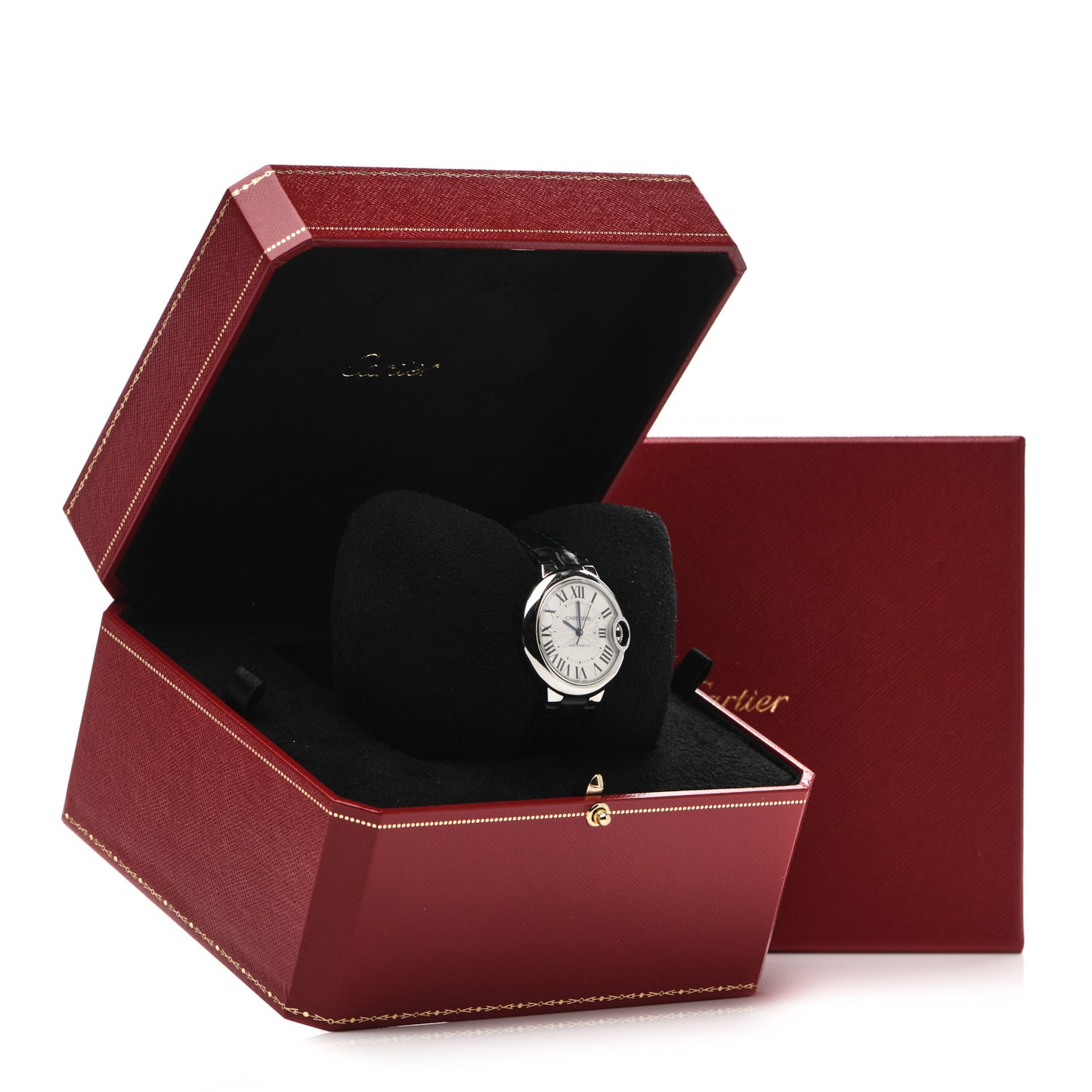 Stainless Steel Alligator 33mm Ballon Bleu De Cartier Automatic Watch